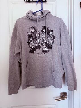 Hololive Graphic Crewneck Hoodie - Gray